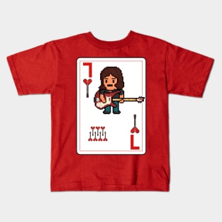 Pixelrockstars Seven of Hearts Playing Card Kids T-Shirt